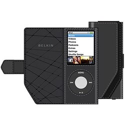 4th iPod nano用二つ折りレザーケース ブラック F8Z374