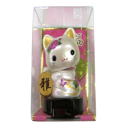 RC-12JB [ソーラー赤ちゃん招き猫 牡丹に蝶]