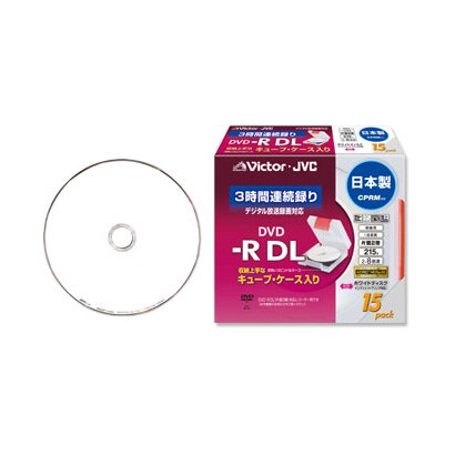 録画用DVD-R DL 215分 2-8倍速 CPRM対応 15枚 インクジェットプリンタ対応 VD-R215CC15