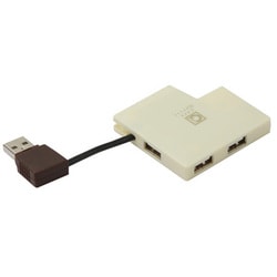 USB2.0ハブ バスパワー4ポート スクウェアタイプ クリームホワイト HBHM402WH