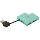 USB2.0ハブバスパワー4ポート スクウェアタイプ ミントグリーン HBHM402GN