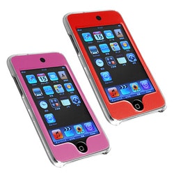 iPod touch用 ドレスアップ（着せ替え）パネル付きクリスタルケース レッド×ピンク RA-PC421R