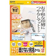 下地が透けないマルチラベル つやなし 12面 20シート LB-EM25