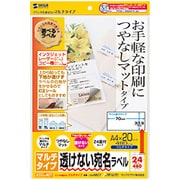 下地が透けないマルチラベル つやなし 24面 上下余白付 20シート LB-EM27