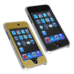 iPod touch用 ドレスアップ（着せ替え）パネル付きクリスタルケース ブラック×ゴールド RA-PC421K
