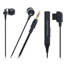 ATH-CK300T BK [携帯電話対応インナーイヤーヘッドホン ブラック]