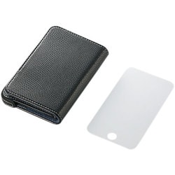 2nd iPod touch用巻き取りソフトレザーケース 液晶保護フィルム付 リザードブラック AVD-LCRA2TLBK