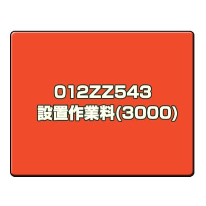 設置作業料(3000) 012ZZ543　