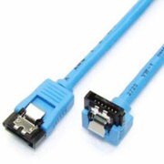 ストッパー付 SATAIIラウンドケーブル 片側L型コネクタ 15cm PRSD15BL