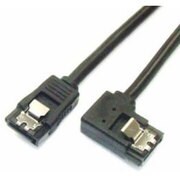 SATAIIラウンドケーブル 片側L型コネクタ（左向）ストッパー 30cm PRSL30BK