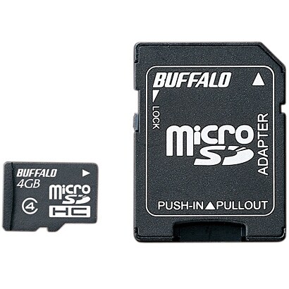 microSDHCカード CLASS4 4GB アダプター付 防水 RMSD-BS04GSA