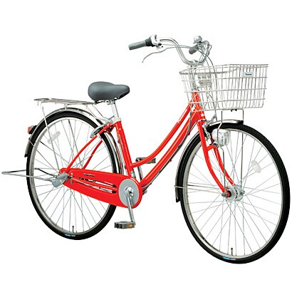 自転車（27型） パプリカレッド Tough Mama（タフママ）・ガチガチロック・シルバーバージョン （3段変速） B-TMS73-R