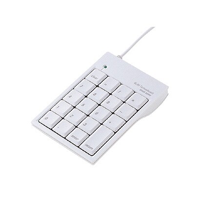 USBハブ付テンキー クリアホワイト NT-M5UH2W
