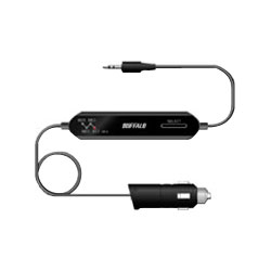 ミニプラグ接続FMトランスミッター スイッチ式 ケーブルタイプ ブラック BSFM11BK