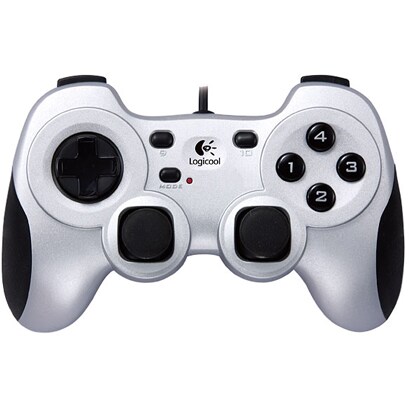 USB接続 ゲームコントローラー 12ボタン シルバー Dual Action PC Game Controller GPX-450SV
