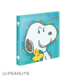 スヌーピー CD&DVDファイル1段タイプ 12枚収容 6枚シート 青 EDFSNC2071