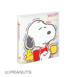 スヌーピー CD&DVDファイル1段タイプ 12枚収容 6枚シート 透明 EDFSNC2073