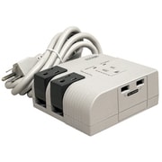 雷サージプロテクタ LAN・電話線対応 電源3個口 USBチャージャー付き CG-TSP03PCU