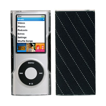 第4世代 iPod nano用 ハードケース 布地+ポリカーボネート ブラック(ピンストライプ) SPK-FITTED-N4-PINBK