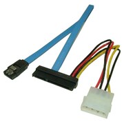 SATA II・電源変換セット下L型コネクタケーブル データケーブル50cmタイプ PSPW50UL