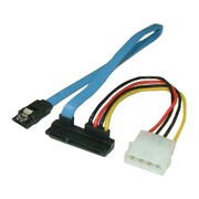 SATA II・電源変換セット上L型コネクタケーブル データケーブル30cmタイプ PSPW30TL