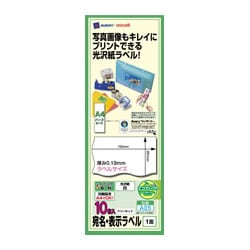 宛名・表示ラベル インクジェットフォト光沢ラベル A4ハーフシート フリーカット 10枚 A05