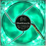 ケースファン 1500RPM 92mm角 25mm厚 リブ無し エメラルドグリーンLED OWL-FY0925L(EG)