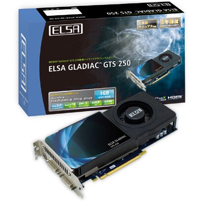 NVIDIA製 GeForceGTS 250 1GB GDDR3メモリ搭載 PCI-Express 2.0接続 GD250-1GERS
