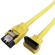 3重シールドSATAケーブル L型タイプ 20cm イエロー JST-3L02/YL