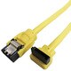 3重シールドSATAケーブル L型タイプ 30cm イエロー JST-3L03/YL