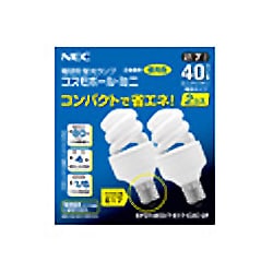 電球形蛍光灯 コスモボール・ミニ E17口金 3波長形昼光色 D10形（7W） 2個入 EFD10ED/7-E17-C2C-2P