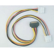 二股電源変換ケーブル SATA用15ピンコネクタ電源オス - 4ピン電源コネクタメス×2 30cm OWL-CBPU010