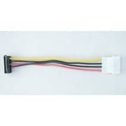 SATA用電源変換ケーブル 4ピン電源オス - SATA用15ピン電源コネクタ(下L型)メス 12cm OWL-CBPU008