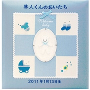 刺繍名入れ対応 フエルアルバムDigio 誕生用 ウエルカムベビーシリーズ 100年台紙 Lサイズ ブルー アH-LB-501-B