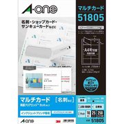 マルチカード インクジェットプリンタ専用紙 両面クリアエッジタイプ 白無地 A4判 10面 名刺サイズ 25シート 51805