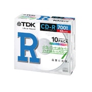 データ用CD-R 700MB 48倍速 インクジェットプリンタ対応 ホワイトディスク 5mmスリムケース 10枚パック CD-R80PWX10A