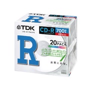データ用CD-R 700MB 48倍速 インクジェットプリンタ対応 ホワイトディスク 5mmスリムケース 20枚パック CD-R80PWX20A