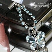 ジルコニア蝶々ストラップ アクアブルー