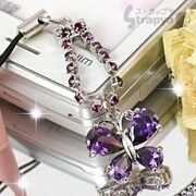 ジルコニア蝶々ストラップ パープル