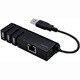 USB接続 LANアダプタ 3ポートUSBハブ搭載 ブラック LAN-TX/U2H3B