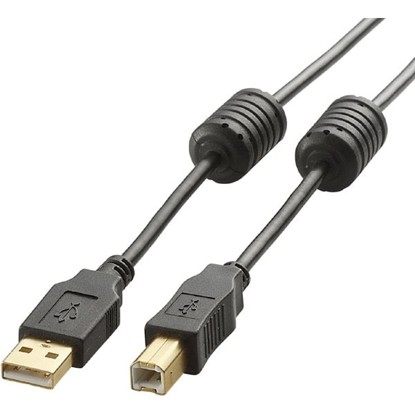 USBケーブル A-Bタイプ フェライトコア付き 1m ブラック U2C-BF10BK