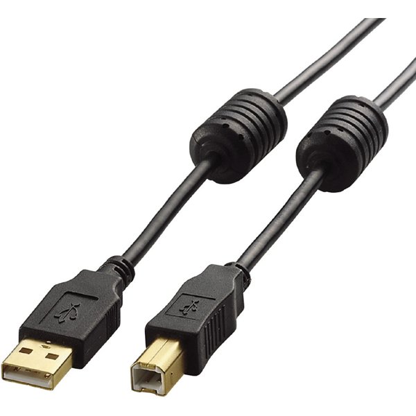 USBケーブル A-Bタイプ フェライトコア付き 1.5m ブラック U2C-BF15BK