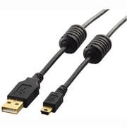 USBケーブル A-miniBタイプ フェライトコア付き 1m ブラック U2C-MF10BK