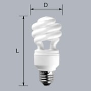 電球形蛍光灯 スパイラルピカファン プラス E26口金 3波長形昼光色 D15形（12W） EFD15ED12EB