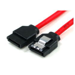 SATAII対応 スレンダーケーブル レッド 15cm ストレート型コネクタ PSA-840
