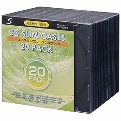 DVD/CDプラケース 20枚 クリア蓋 ブラックトレイ CDC1S20PS