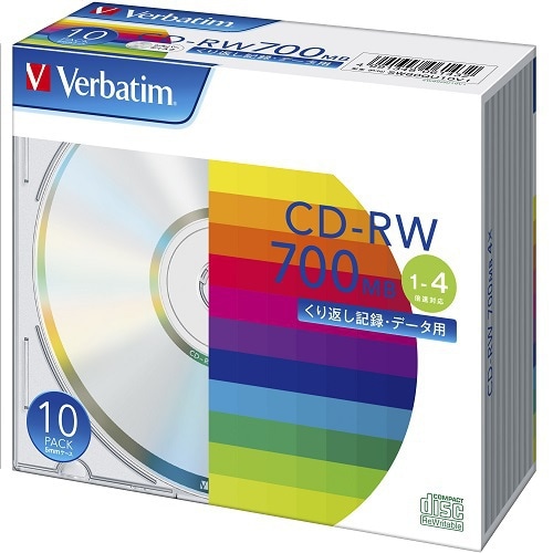 データ用CD-RW 700MB 4倍速対応 10枚 SW80QU10V1