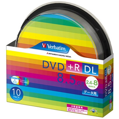 データ用DVD+R DL 片面2層 8.5GB 2.4-8倍速対応 10枚 インクジェットプリンタ対応 DTR85HP10SV1
