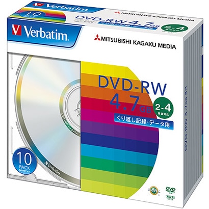データ用DVD-RW 4.7GB 2-4倍速対応 10枚 DHW47Y10V1