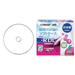 録画用DVD-R DL 215分 2-8倍速 CPRM対応 5枚 インクジェットプリンター対応 VD-R215EC5
